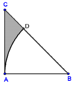 Wycinek koła w trójkącie